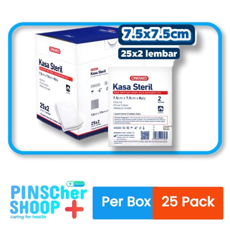 Kasa Steril 78225 OM 7,5 x 7,5 cm 8 ply isi 25 Pack / Box