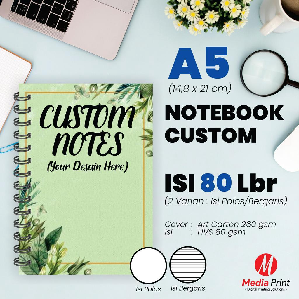 

Notebook Custom Spiral A5 / Block Note / Souvenir Isi 80 lbr (160 Halaman)