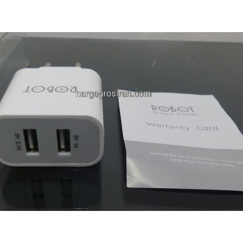 TC Charger / Batok Adaptor USB 2 Output - 2 Ampere / Robot RTC04