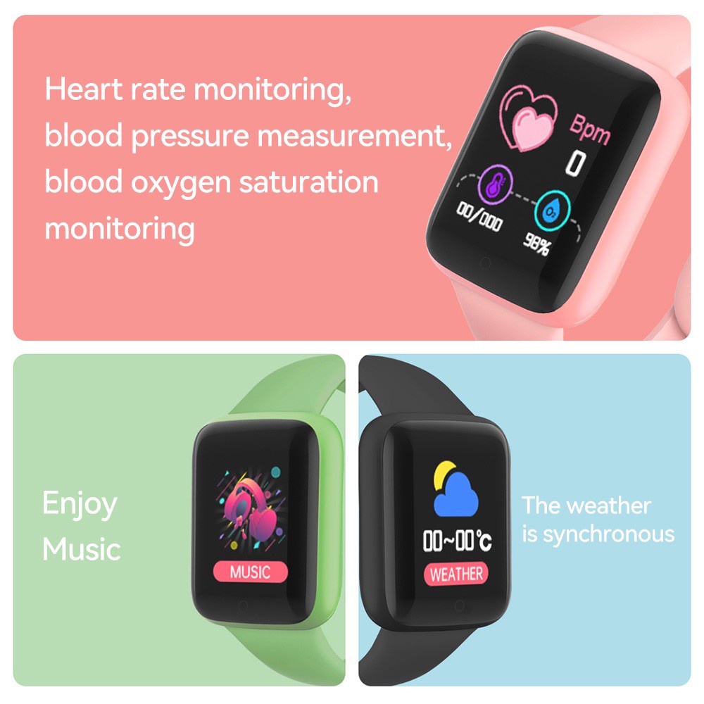 Y68 Smart Watch Fitness Tracker Digital Heart Watch Jam Tangan Wanita Pria Jam Tangan Pria