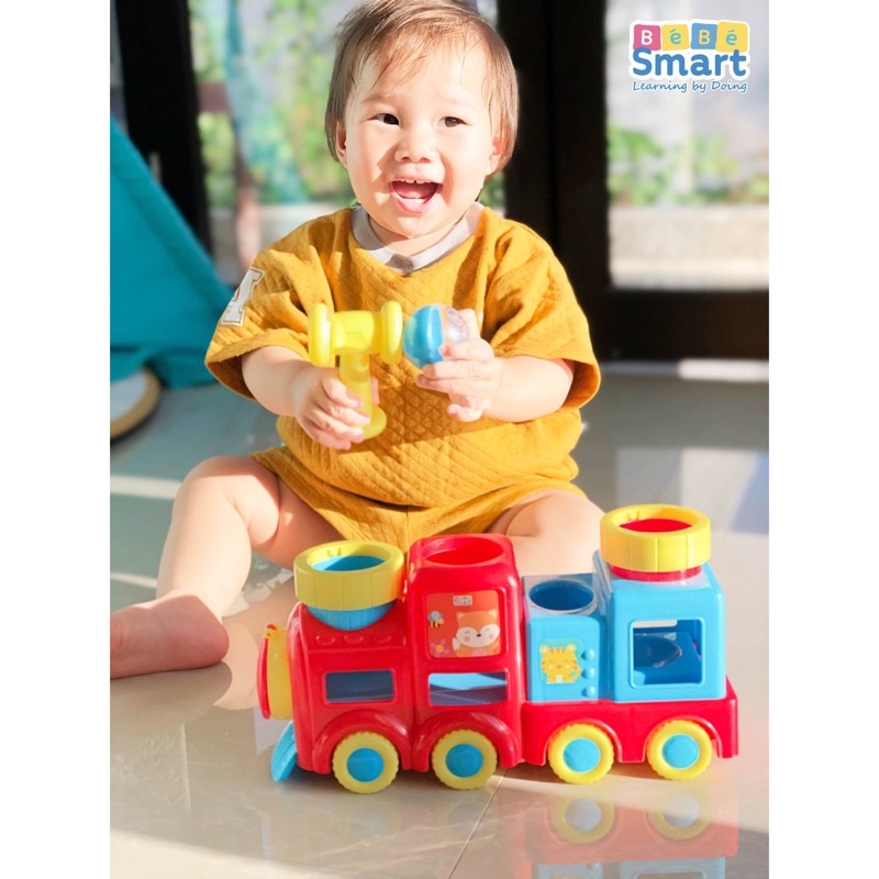 Bebe Smart Beat &amp; Ball Train Mainan Kereta Bola Bayi Edukasi Sensorik Kado Hadiah Ulangtahun