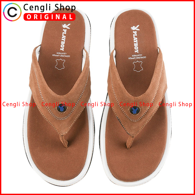 PLAYBOY SANDAL JEPIT KULIT CASUAL PRIA BRANDED ORIGINAL TERBARU PLH9