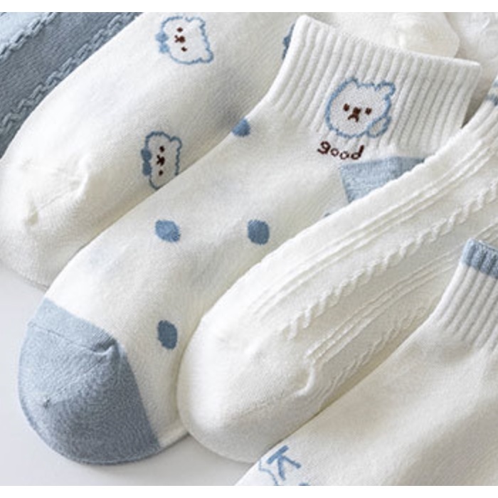 MURMURE.ID | KAOS KAKI MOTIF KARAKTER CUTE IMPORT KAOS KAKI WANITA PENDEK MOTIF SEMATA KAKI FASHION IMPORT-DOTS BEAR