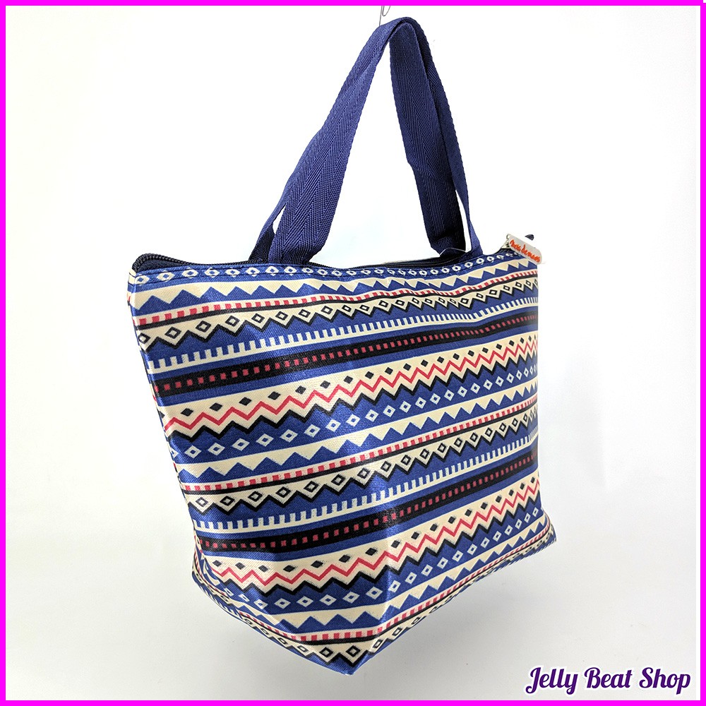 Tas Teng-teng iNSULATED TRIBAL BLUE tote bag / goodie bag / totebag