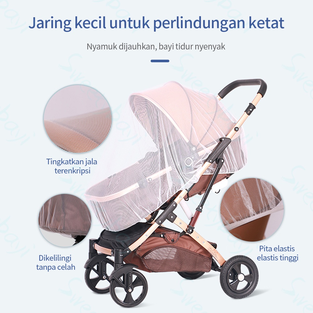 Sweetybayi Stroller Cover kelambu bayi anti nyamuk sarung stroller bayi