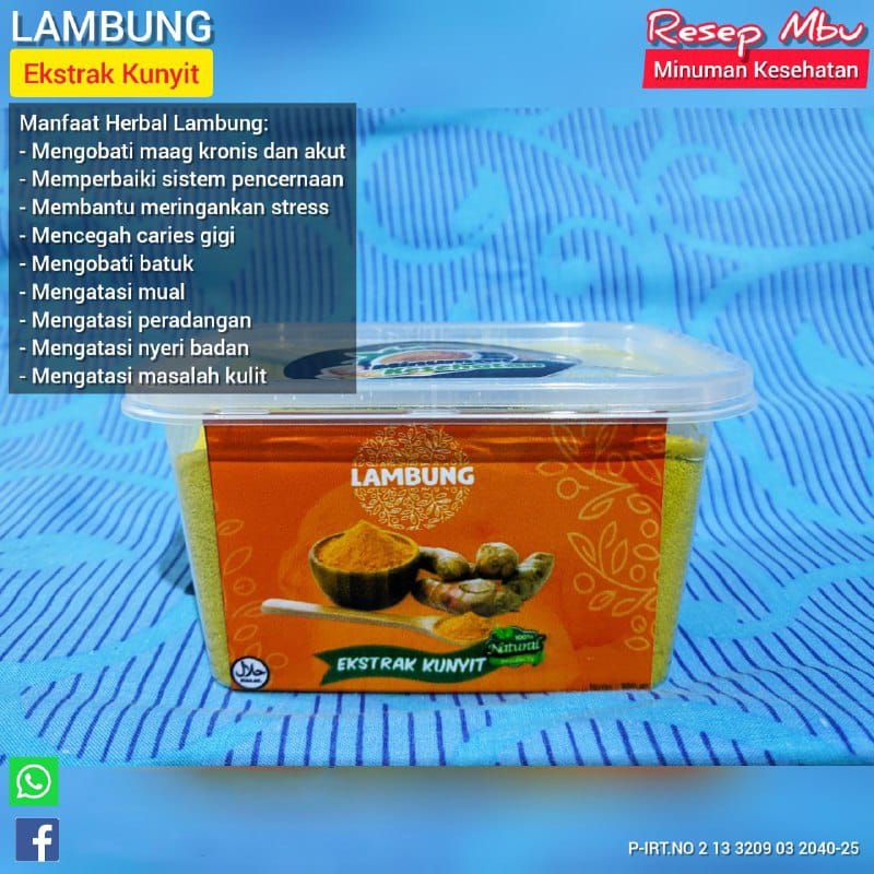 

MINUMAN SERBUK KUNYIT INSTAN UNTUK LAMBUNG/MAAG ISI 200GR by RESEP MBU HOMEMADE