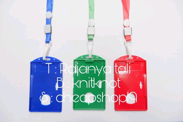 

set name tag id card tali kait plastik dengan card case