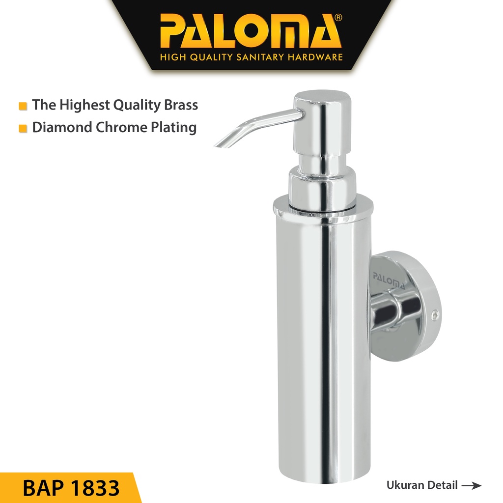 PALOMA BAP 1833 Dispenser Sabun Shampoo Cair Tempat Botol Pump Dinding