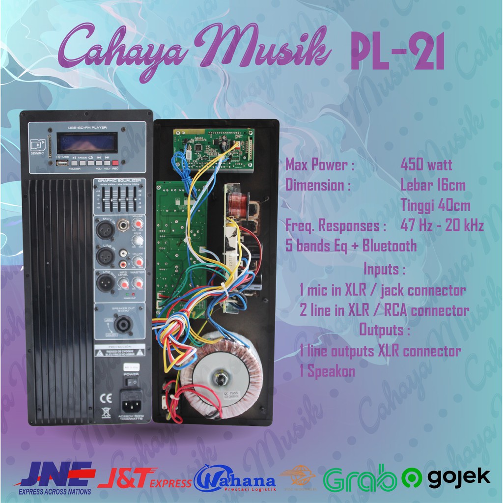 CahayaMusik mesin speaker aktif / power kit Aktif audioseven original PL-21 USB