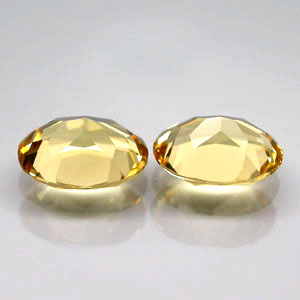 VS Pair Oval 3.10ct tcw. 9x7mm Natural Unheated Golden Yellow Beryl, Brazil BL131