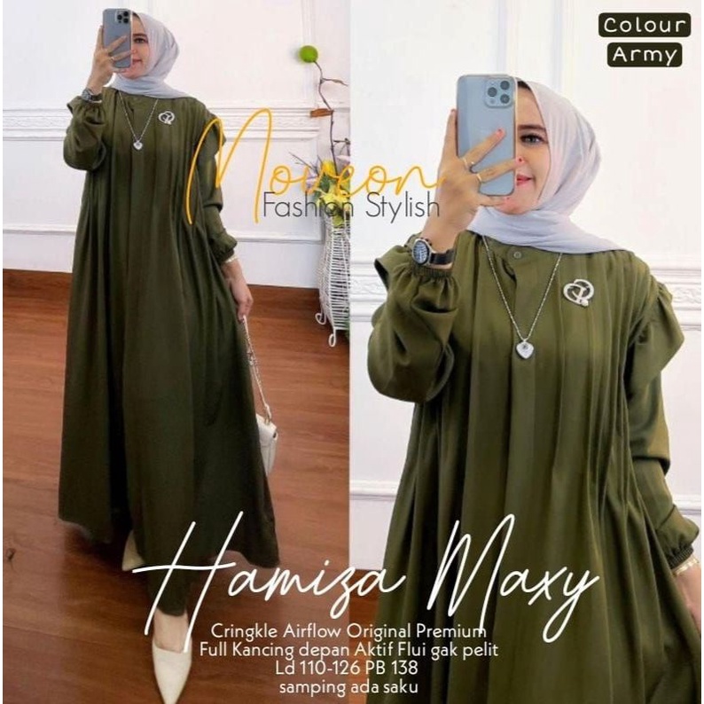 Hamisa maxy dress airflow crinkle premium terbaru