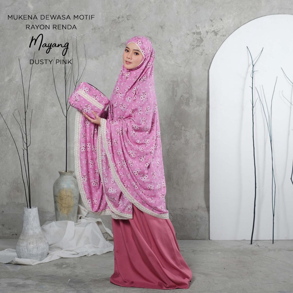 MUKENA BALI TASIK - MUKENA RAYON RENDA DEWASA MOTIF MAYANG