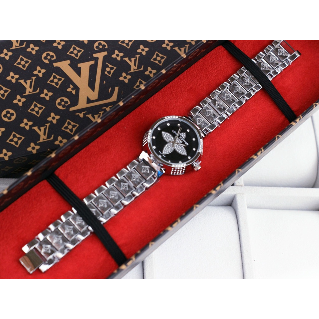 Jam Tangan Fashion Wanita W61302K Tali Rantai Case Permata Free Box Exclusive Paperbag &amp; Baterai