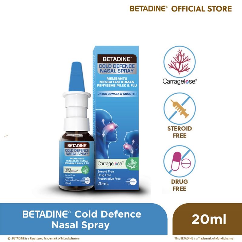 BETADINE Cold Defence Nasal Spray, Untuk Dewasa dan Anak 1th keatas