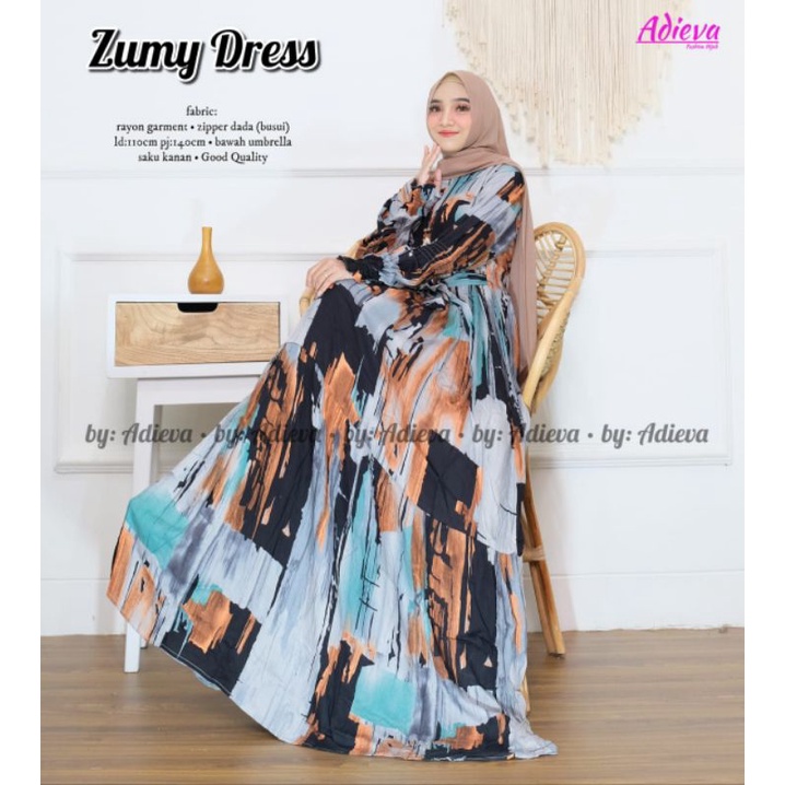 Baju Gamis wanita katun rayon viscose Homedress homedres rayon viscose motif terbaru jumbo LD 120cm-Zummy