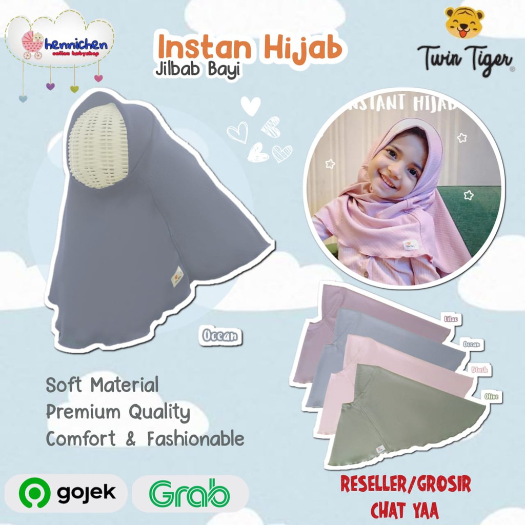 TWIN TIGER HIJAB anak INSTANT HIJAB BAYI INSTANT HIJAB BAYI JILBAB BAYI HIJAB BAYI SNI 0-6 Tahun