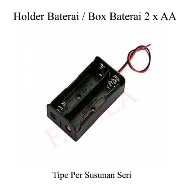 Holder Baterai 2 x AA Box Baterai 2 x AA Tempat Baterai AA