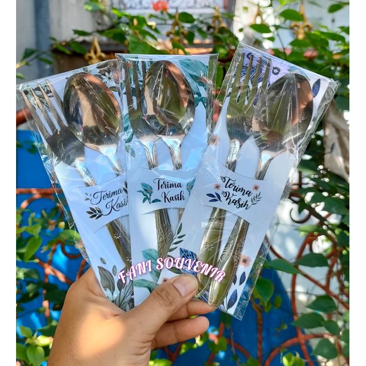 SOUVENIR SENDOK GARPU STAINLESS ALAS SHABBY ISI 50 PCS