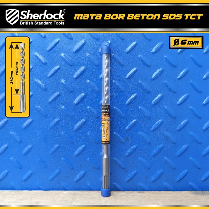 Mata Bor Beton SDS Material TCT / Sherlock Panjang 210 mm x Diameter 6 mm