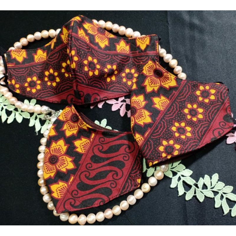 Masker Batik elegant untuk Kantor isi 3