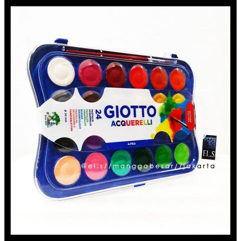 

UPDATE GIOTTO ACQUERELLI 24 WARNA ( WATER COLOR CAKE / CAT AIR ) PERALATAN MELUKIS MURAH MERIAH