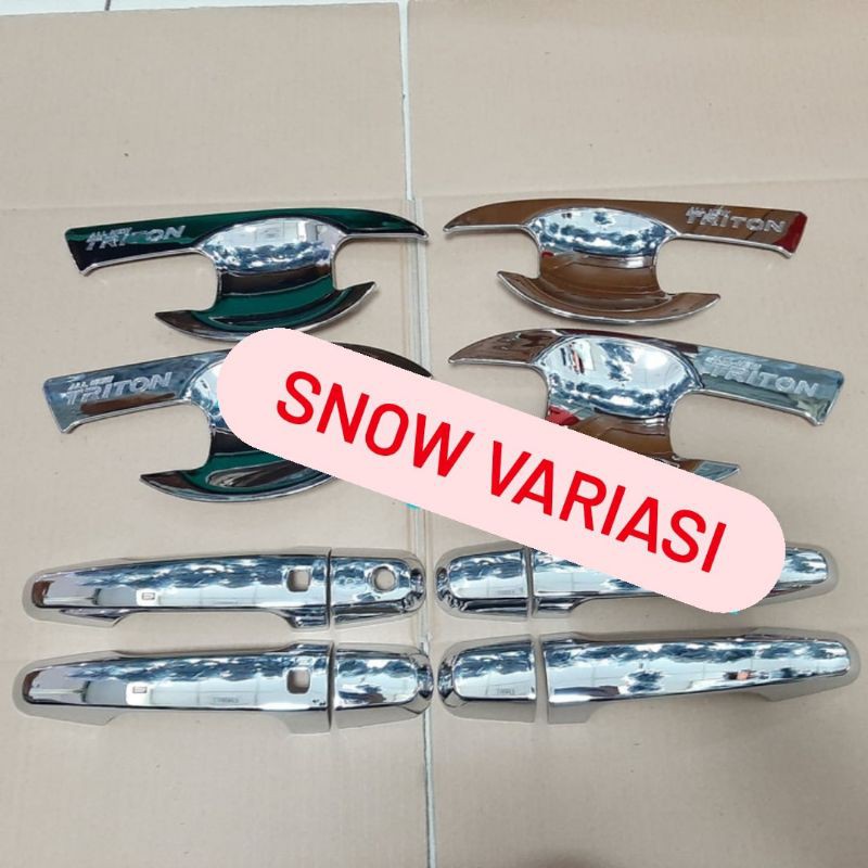Paket Outer Mangkok Cover Door Handle All New Triton 2019 2020 chrome