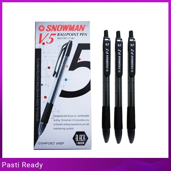

SNOWMAN BALLPOINT V-5 HITAM/3 PCS Grosir Bisa COD