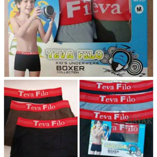 CELANA BOXER ANAK COWOK TEVA FILO 607//CELANA BOXER ANAK LAKI LAKI 3 HELAI