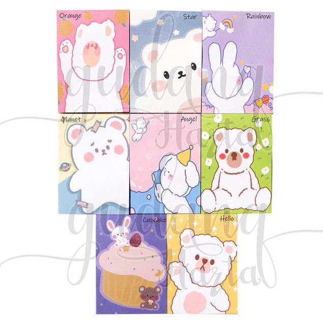 

Memo Mini Fluffy Polar Bear Memopad Motif Beruang Unik DIY Scrapbook GH 301441