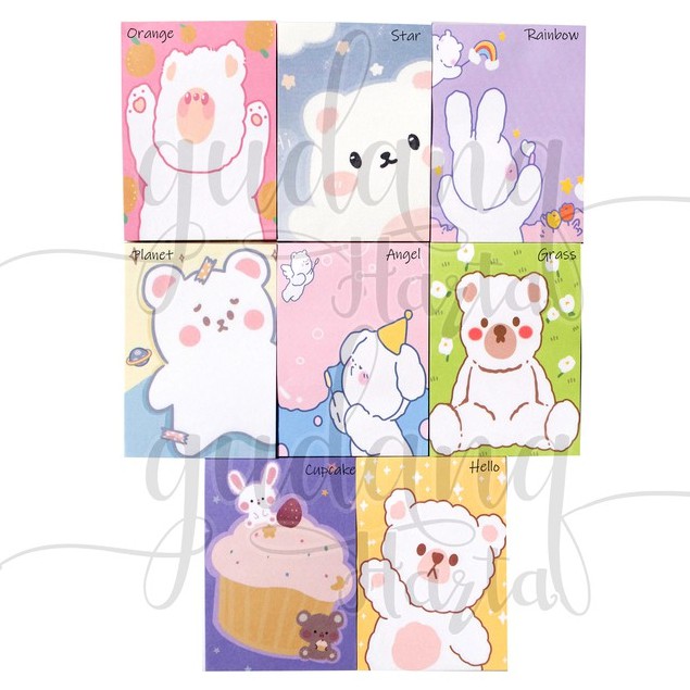 Memo Mini Fluffy Polar Bear Memopad Motif Beruang Unik DIY Scrapbook GH 301441