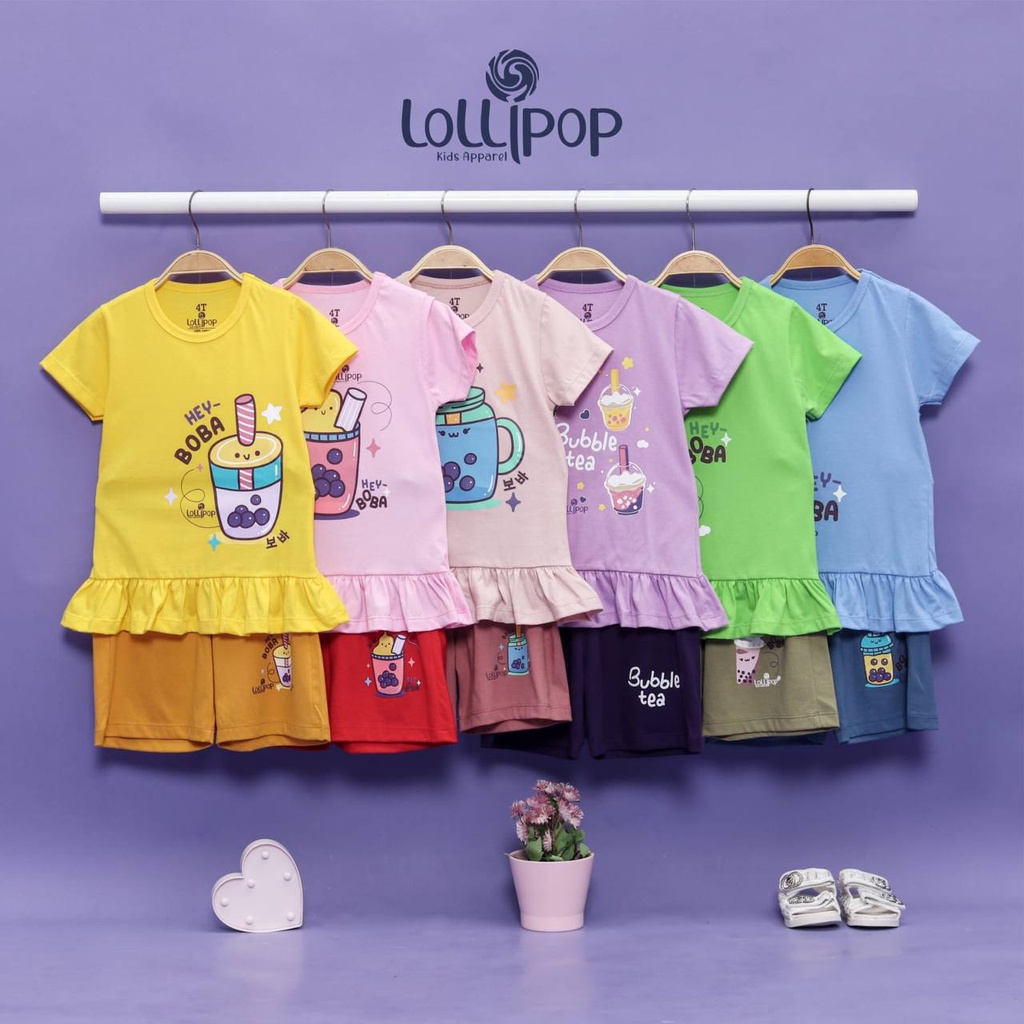 Setelan anak CUTE BOBA DAILY SERIES by LOLLIPOP