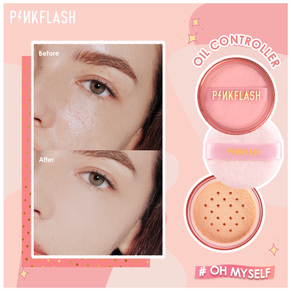 NEW PINKFLASH OhMySelf Oil Controller Matte Loose Setting Powder - Bedak Tabur 3 varian colors by PINKFLASH