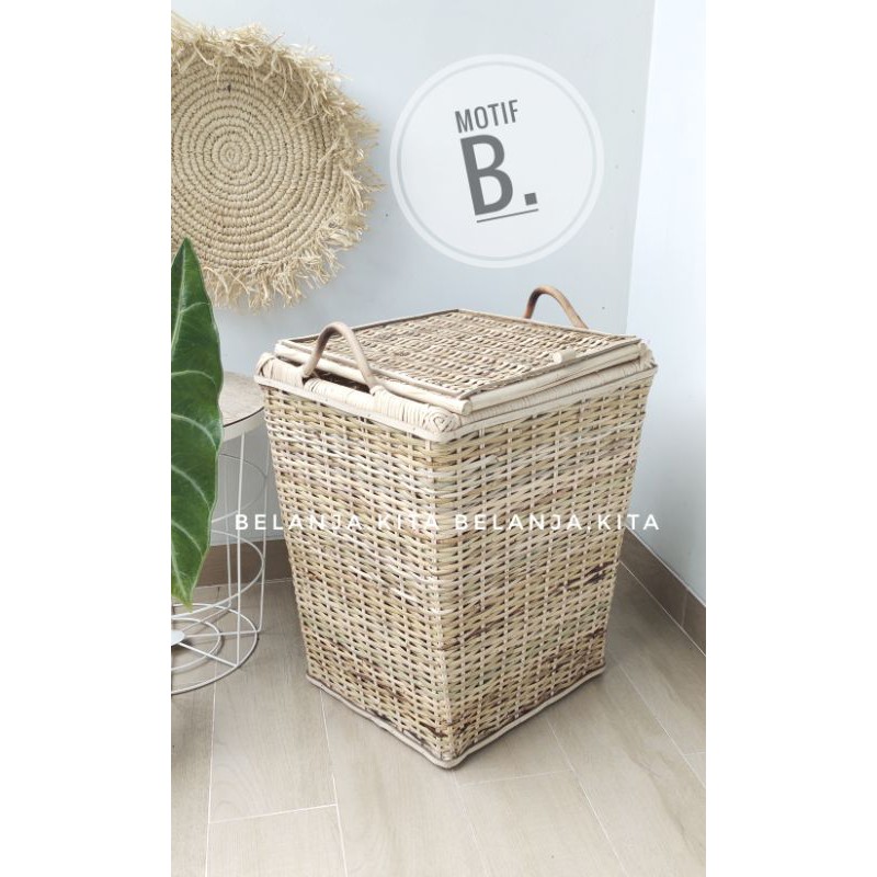 laundry bag rotan / keranjang laundry rotan besar