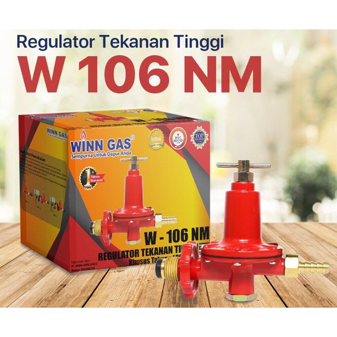 Regulator gas tekanan tinggi LPG 50kg Winn Gas W106NM Otomatis Tanpa Meter