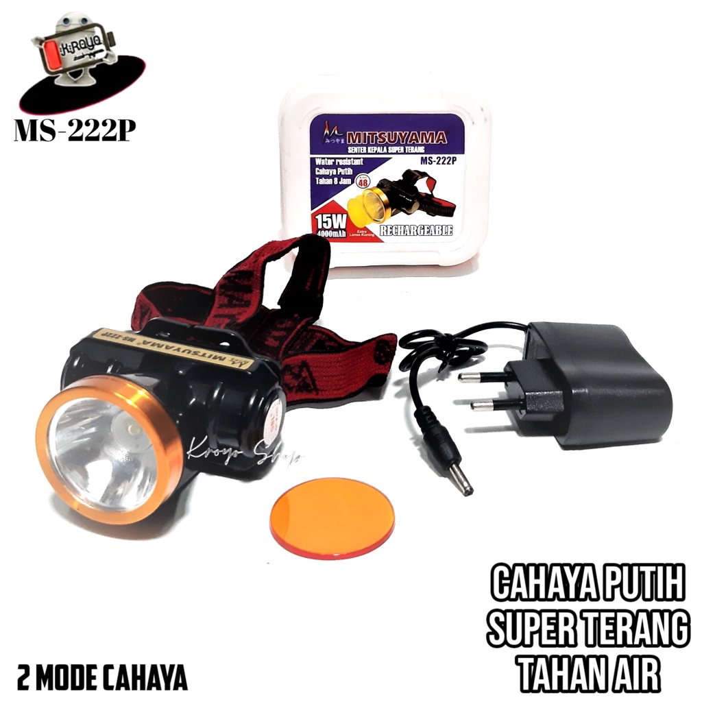 Senter Kepala LED Super Tahan Air Cahaya Putih Ring 48 Cahaya PutihMS-222P