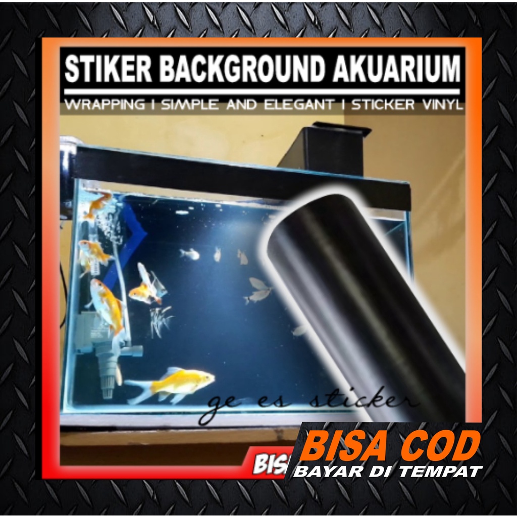 stiker hitam doff background aquarium dan aquasape