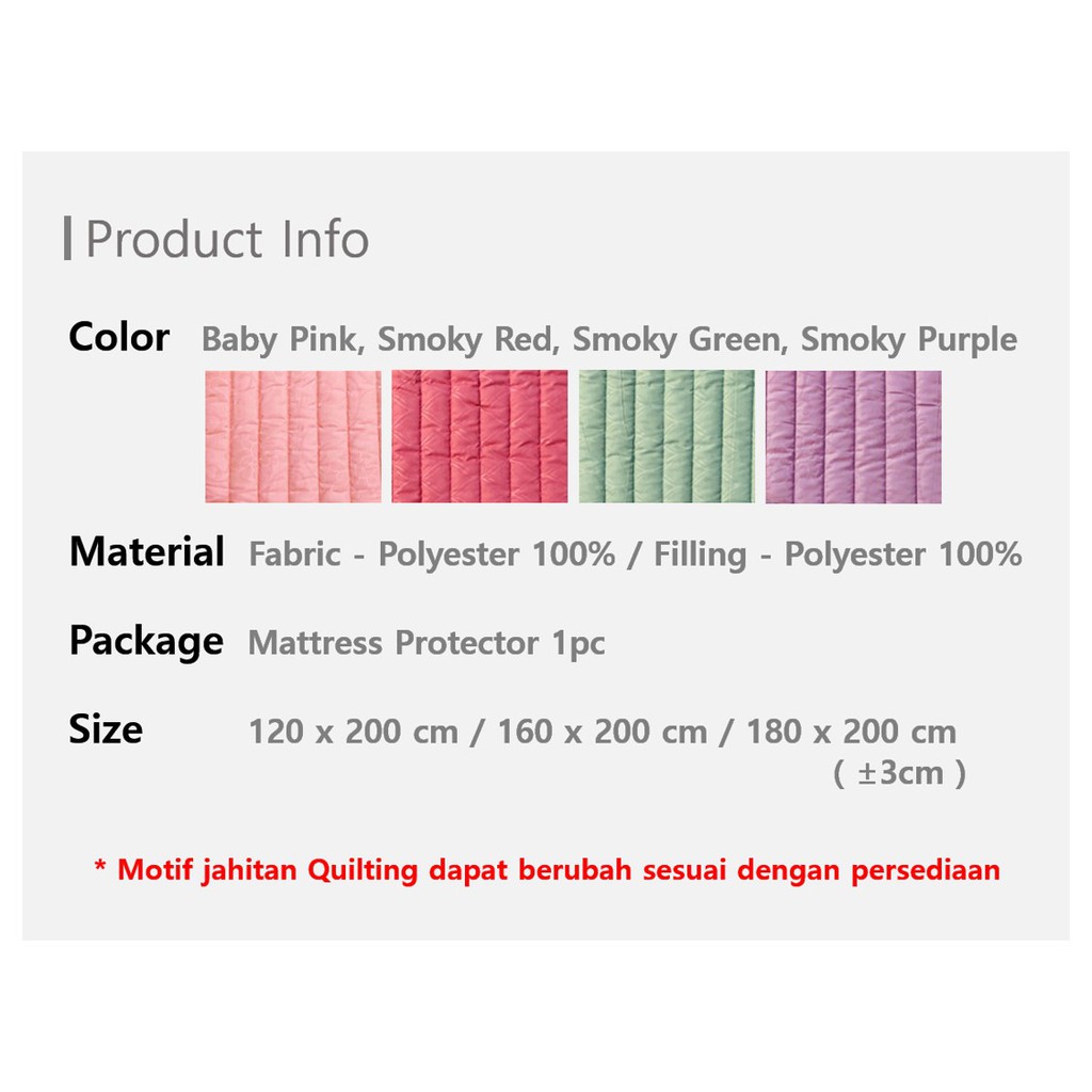 [MilkyWay] Color Mattress Protector / Pelindung Kasur Warna │ Size: (120 x 200) ─ (180 x 200) cm