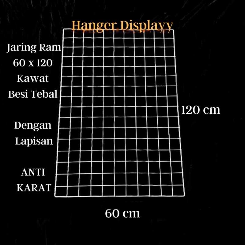 Jaring RAM Dinding/Hijang Hiasan/Wire Grid/Wall Grid 60 x 120  CM | Gantungan Accesories Dan Masker