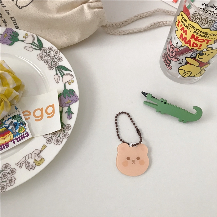 Korean lucu fudge beruang akrilik keychain, In airpods yang sama lengan pelindung menggantung tas rantai liontin