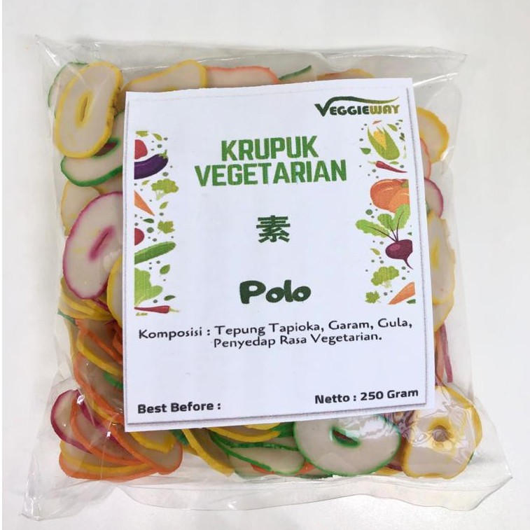 

Kerupuk Vegan Mentah Polo Warna-Warni