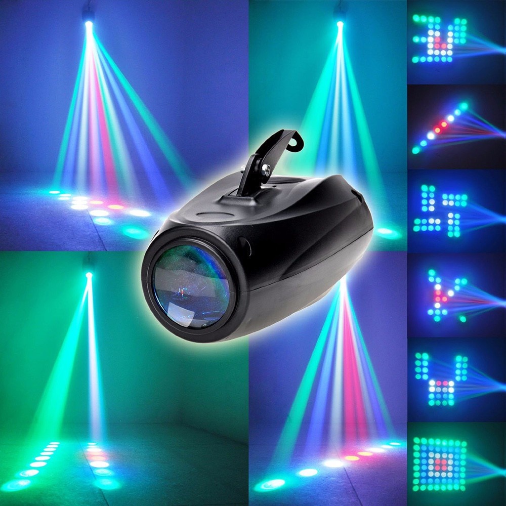 Lampu Laser PAR Lampu Sorot Panggung Lampu Disco DJ RGB 64 Pattern 10W 220V voice control