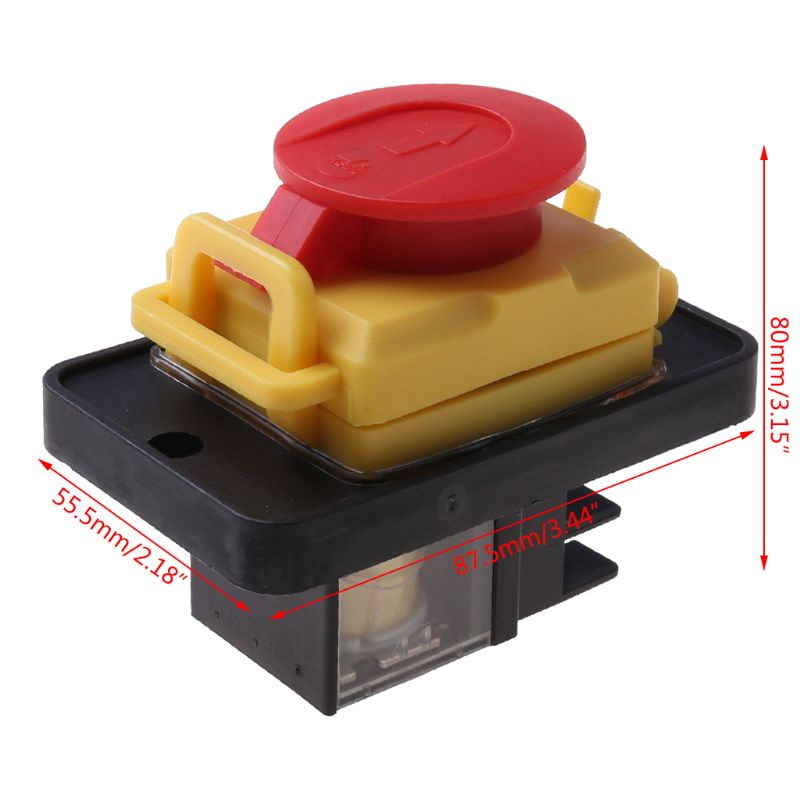 Gro KJD12 250V 4Pin Waterproof Start Stop No Volt Release Pushbutton Switch