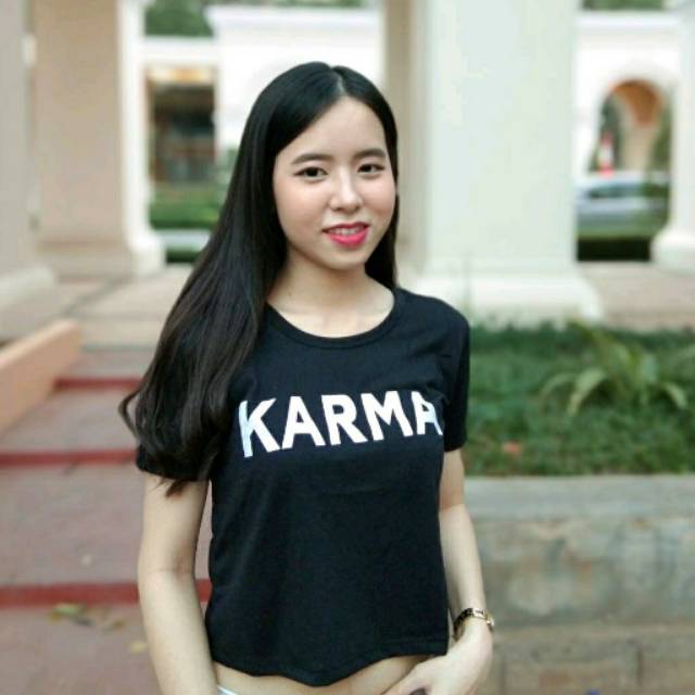 PROMO KARMA Crop tee atasan wanita  kaos  oblong 