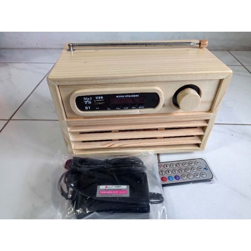 Radio Kayu Radio Antik Kerajinan Kayu Mp3 Bluetooth