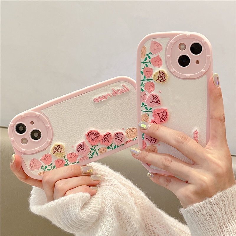 Case Motif Bordir Bunga Tulip Untuk iphone 12 13 11 Pro Max X Xs Max Xr Yih8