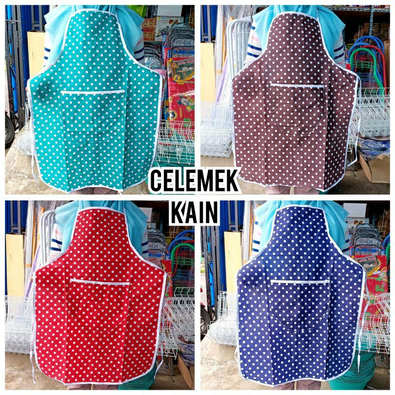 Celemek Masak Polkadot / Apron Masak Polkadot