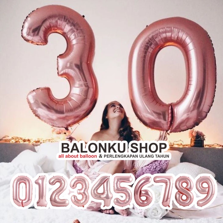 Jual Balon Foil Angka Jumbo Rose Pink Cm Balon Angka Jumbo Cm