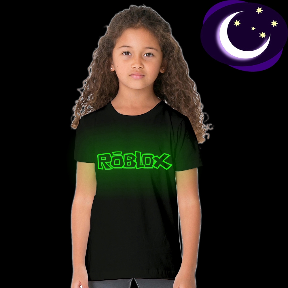 Cahaya Dark Green Light Anak T Shirt Roblox Logo Cetak Anak Tshirt - lovely peaches black t shirt roblox