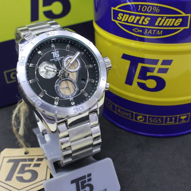 Jam Tangan Pria T5 H3658  T5 H 3658 original chronograph bergaransi free tin box