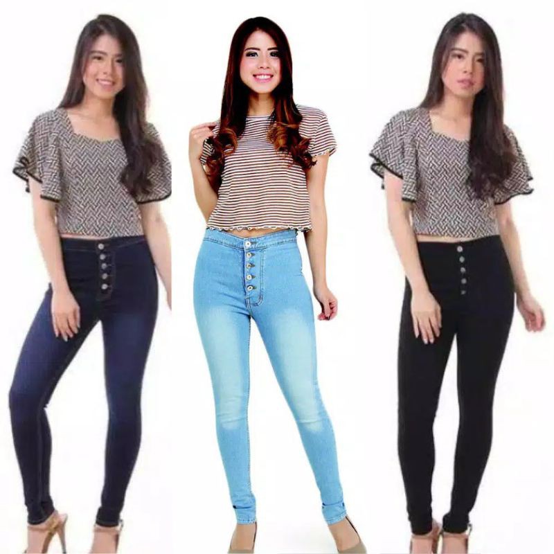 Yang lagi hitz prada celana jeans panjang wanita skinny big size jumbo